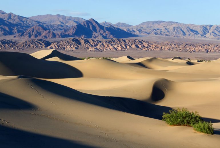 Mesquite Flat Sand Dunes at Sunrise, Death Valley National Park, CA.