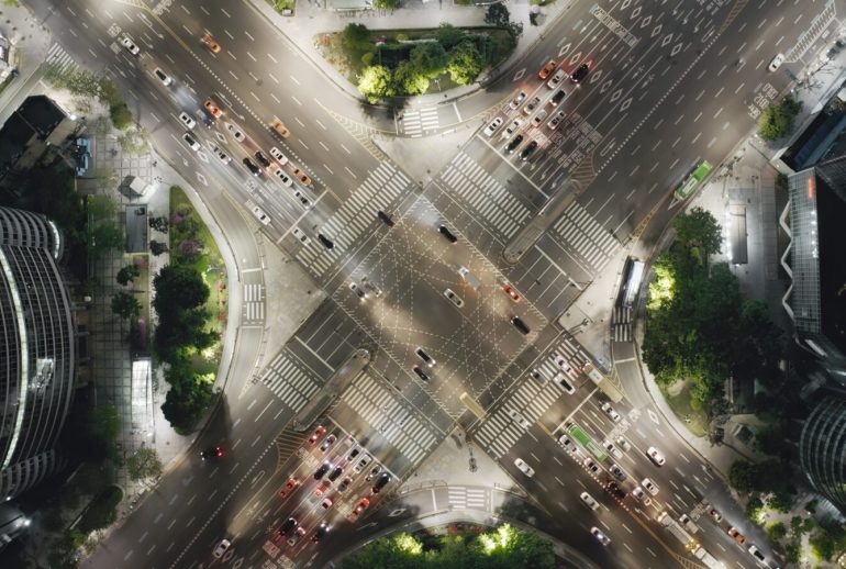 Beautiful,View,From,Above,To,A,Crossroad,In,Seoul,Gangnam